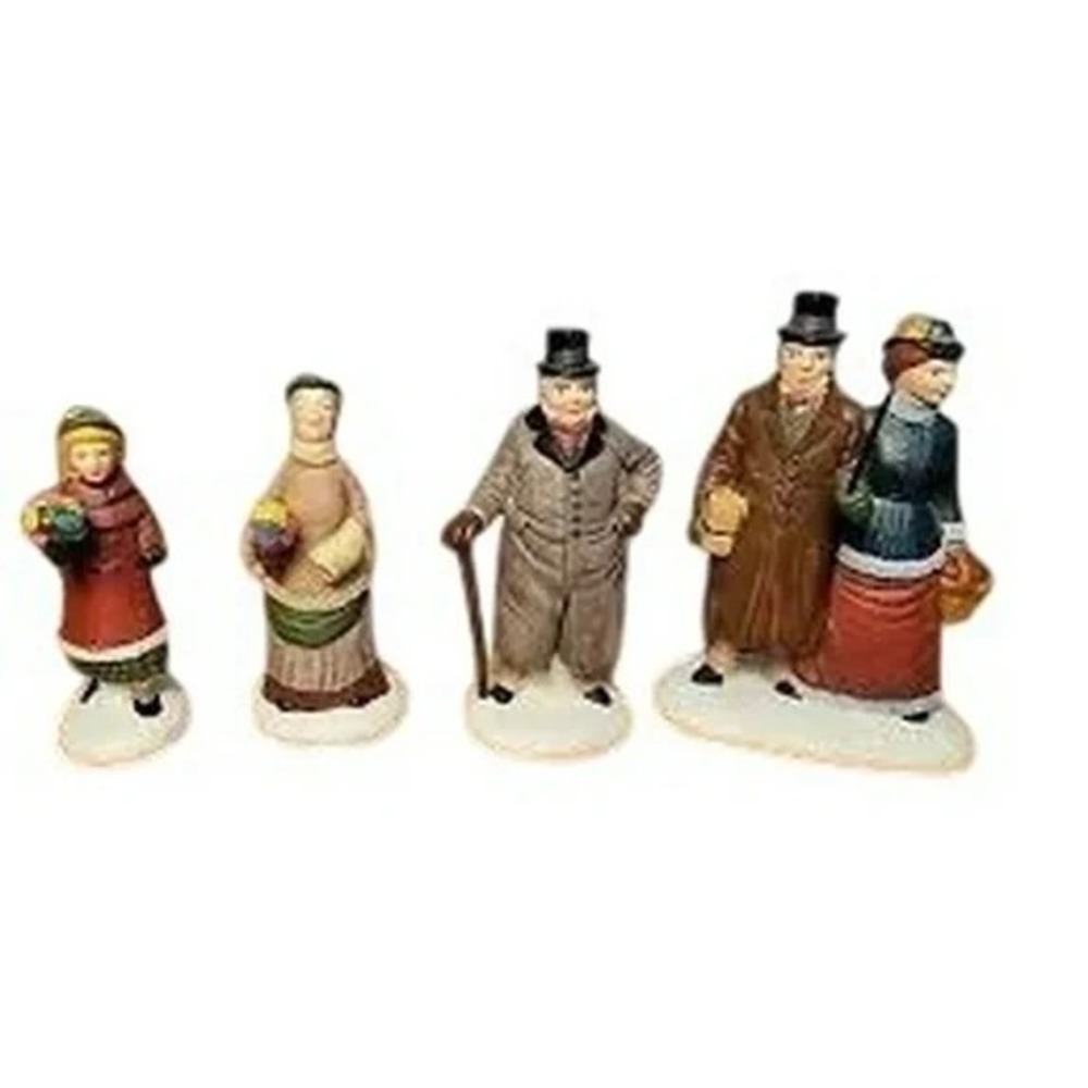 DEPT 56 HERITAGE VILLAGE CHELSEA LANE SHOPPERS - SET OF 4 - RETIRED